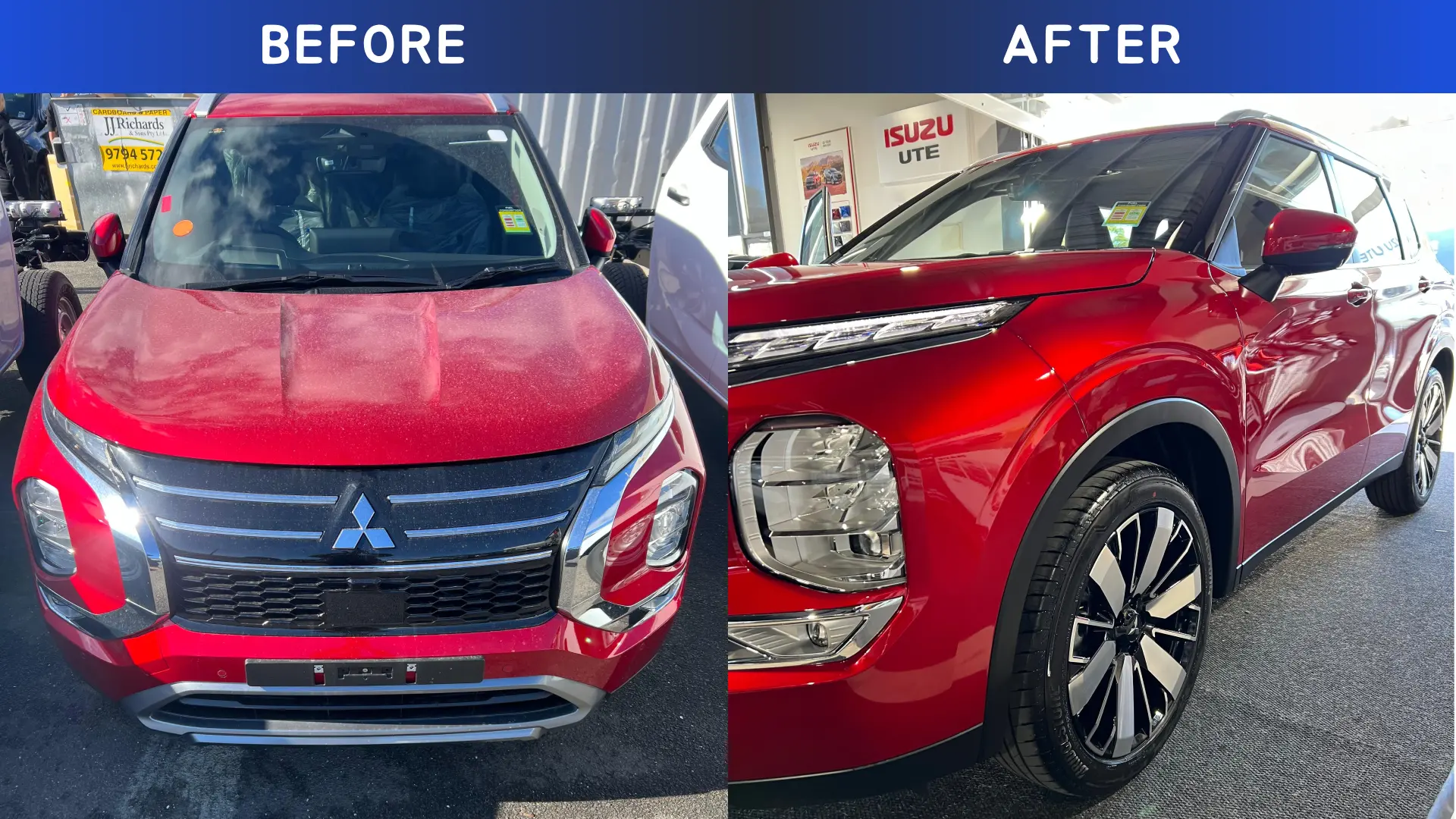 suv shining after a car wash and auto detailing