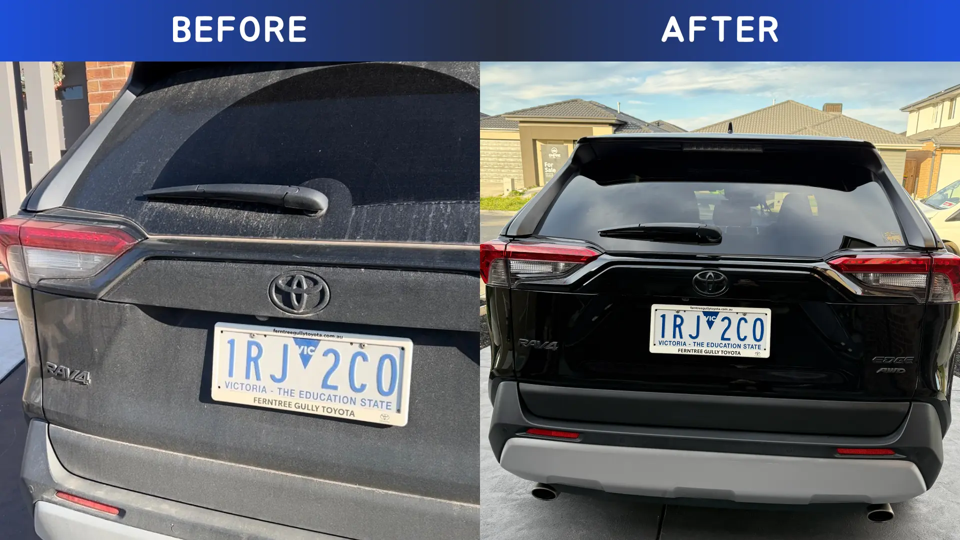 black toyota RAV4 preasure washed and all dirt cleaned.